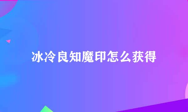 冰冷良知魔印怎么获得