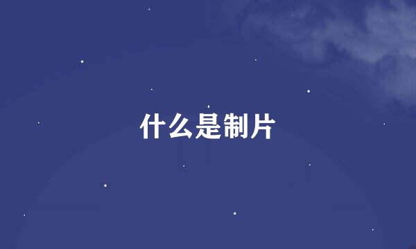 什么是制片