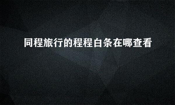 同程旅行的程程白条在哪查看