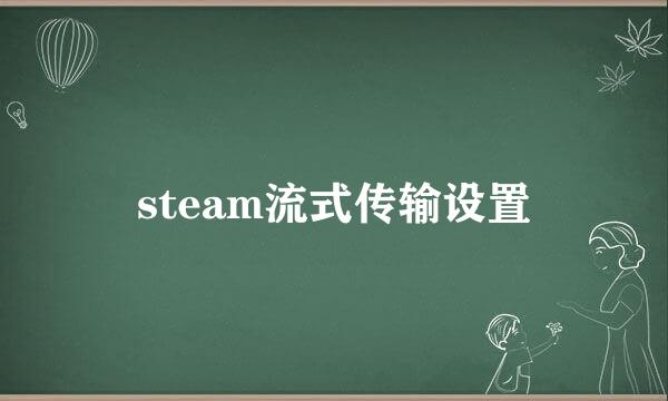 steam流式传输设置