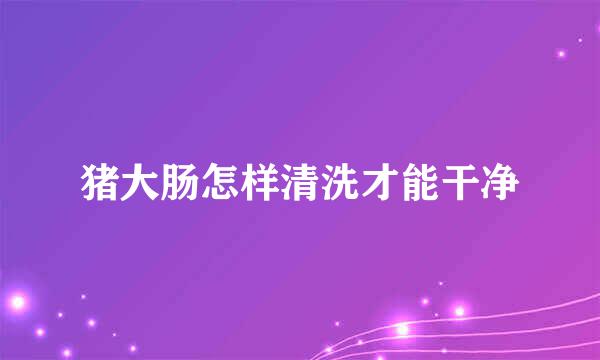 猪大肠怎样清洗才能干净
