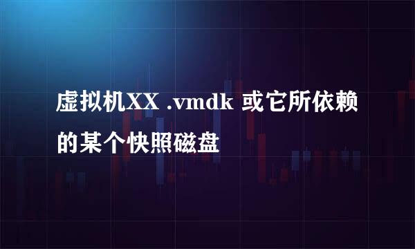 虚拟机XX .vmdk 或它所依赖的某个快照磁盘