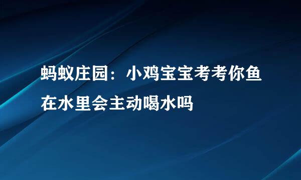 蚂蚁庄园：小鸡宝宝考考你鱼在水里会主动喝水吗