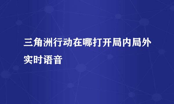 三角洲行动在哪打开局内局外实时语音