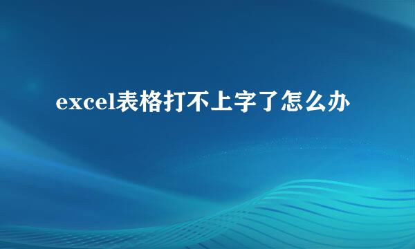 excel表格打不上字了怎么办
