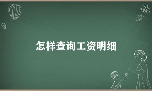 怎样查询工资明细