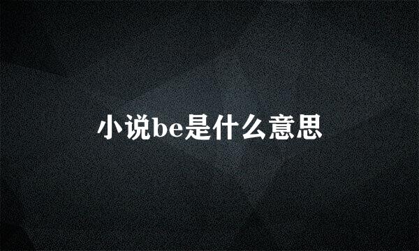 小说be是什么意思