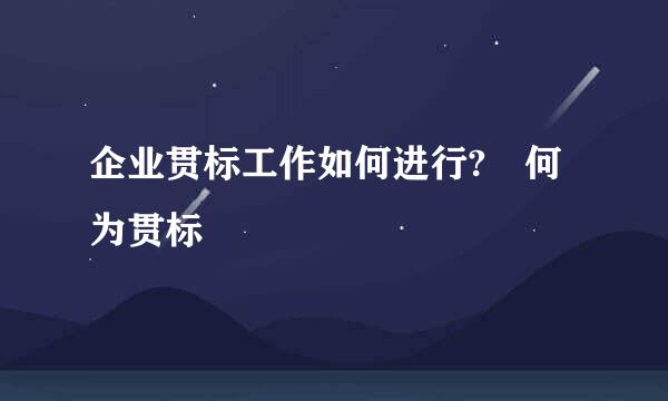 企业贯标工作如何进行?　何为贯标