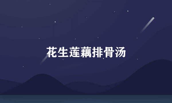花生莲藕排骨汤