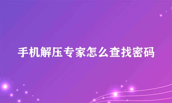 手机解压专家怎么查找密码