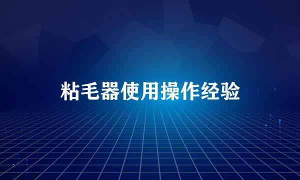 粘毛器使用操作经验