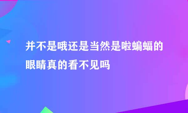 并不是哦还是当然是啦蝙蝠的眼睛真的看不见吗