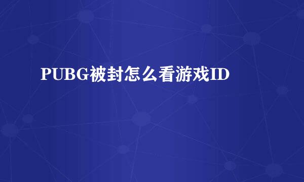 PUBG被封怎么看游戏ID