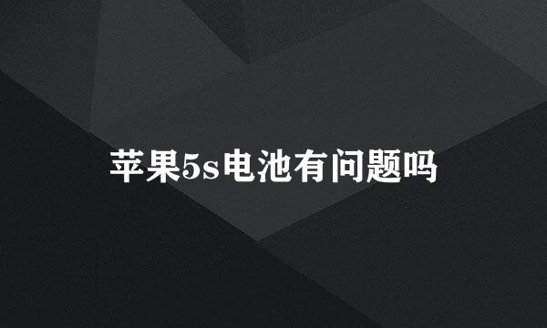 苹果5s电池有问题吗