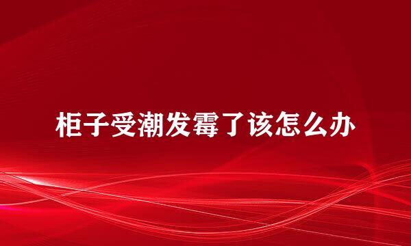 柜子受潮发霉了该怎么办