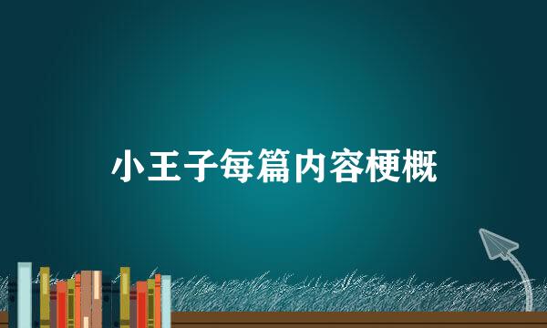 小王子每篇内容梗概