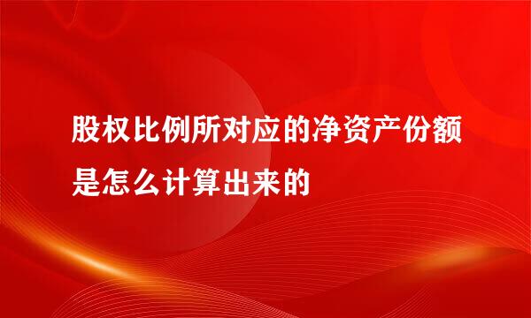 股权比例所对应的净资产份额是怎么计算出来的