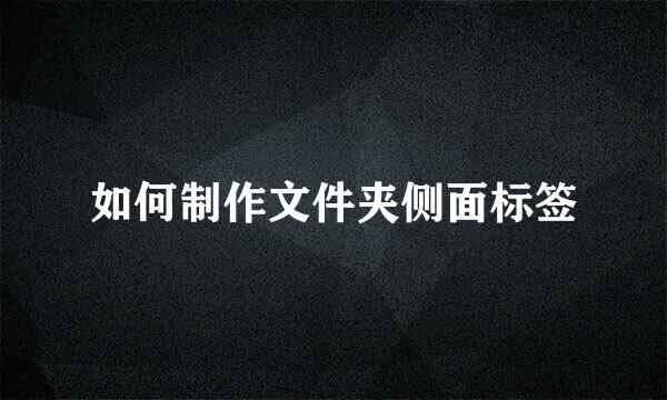 如何制作文件夹侧面标签