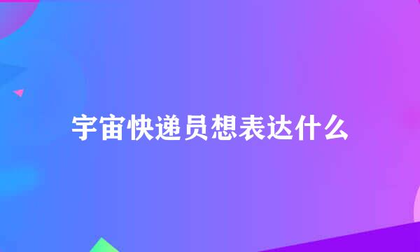 宇宙快递员想表达什么