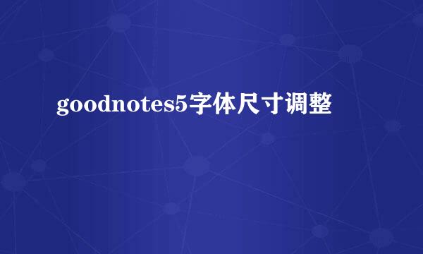 goodnotes5字体尺寸调整