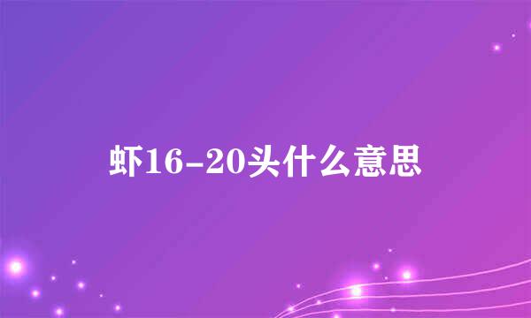 虾16-20头什么意思