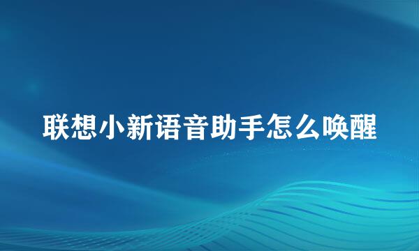 联想小新语音助手怎么唤醒