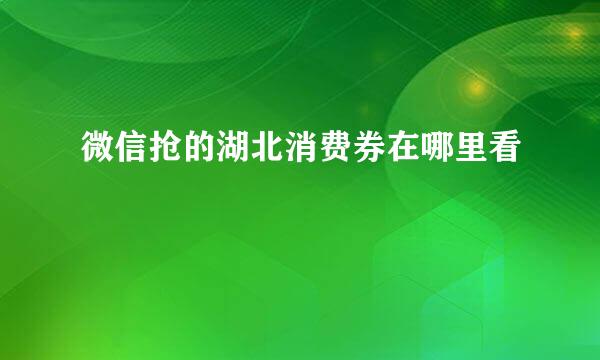 微信抢的湖北消费券在哪里看