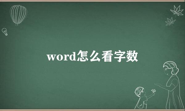 word怎么看字数