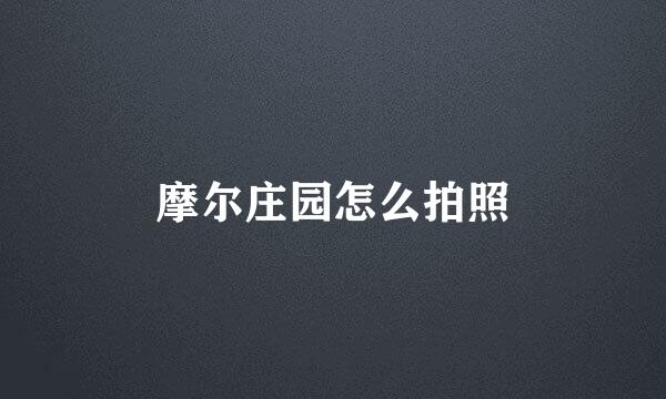 摩尔庄园怎么拍照