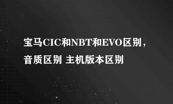 宝马CIC和NBT和EVO区别，音质区别 主机版本区别