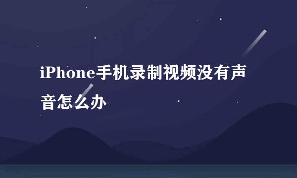 iPhone手机录制视频没有声音怎么办