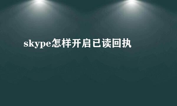 skype怎样开启已读回执