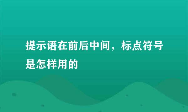 提示语在前后中间，标点符号是怎样用的