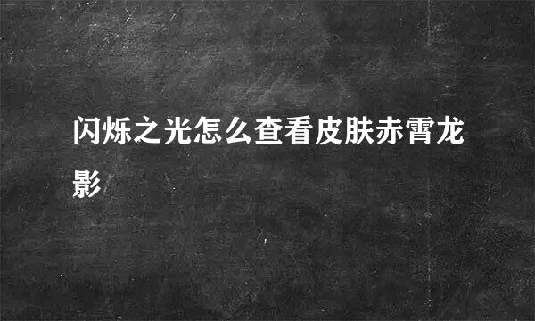 闪烁之光怎么查看皮肤赤霄龙影