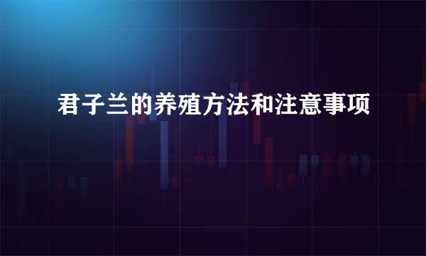 君子兰的养殖方法和注意事项