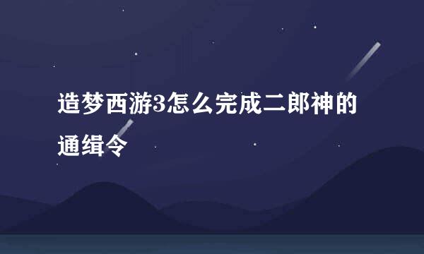 造梦西游3怎么完成二郎神的通缉令