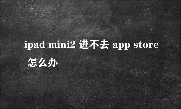 ipad mini2 进不去 app store 怎么办