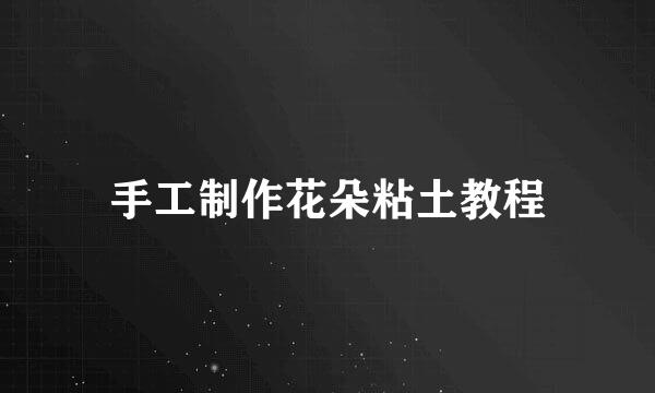 手工制作花朵粘土教程
