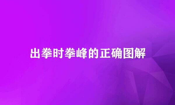 出拳时拳峰的正确图解