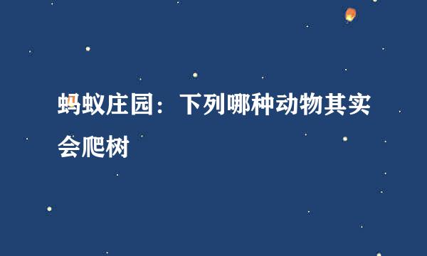 蚂蚁庄园：下列哪种动物其实会爬树