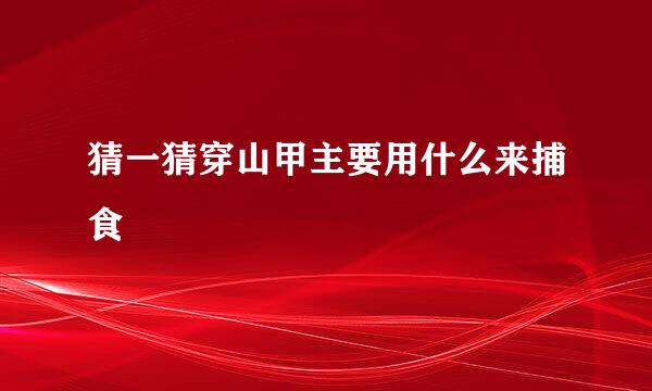 猜一猜穿山甲主要用什么来捕食