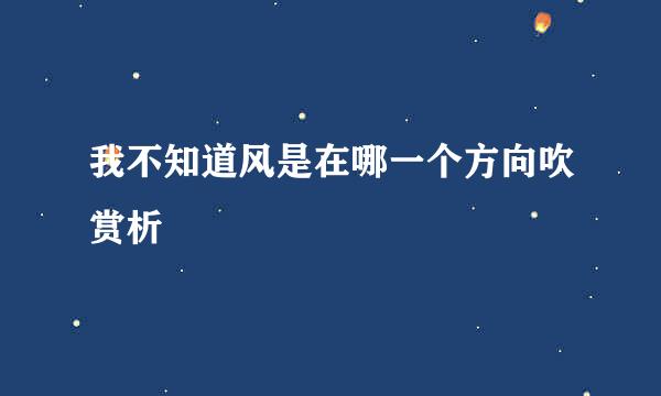 我不知道风是在哪一个方向吹赏析