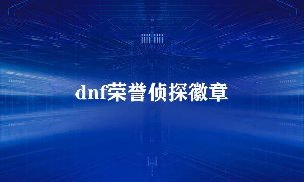 dnf荣誉侦探徽章