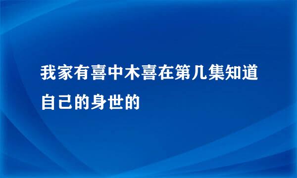 我家有喜中木喜在第几集知道自己的身世的
