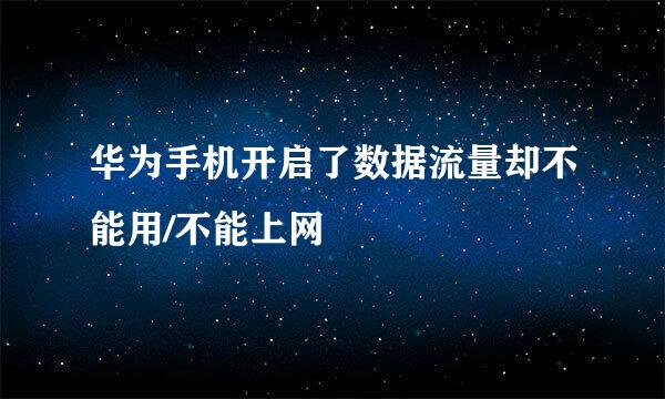 华为手机开启了数据流量却不能用/不能上网