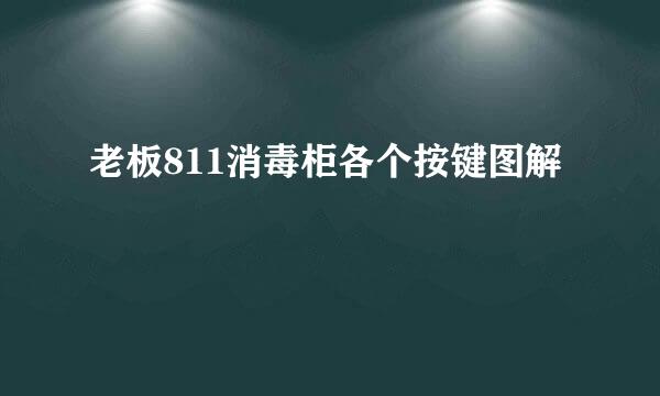 老板811消毒柜各个按键图解
