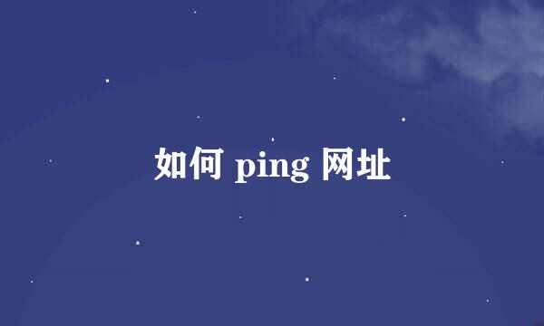 如何 ping 网址