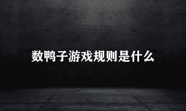 数鸭子游戏规则是什么