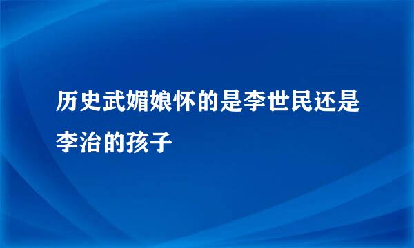 历史武媚娘怀的是李世民还是李治的孩子