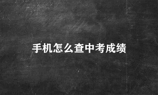 手机怎么查中考成绩